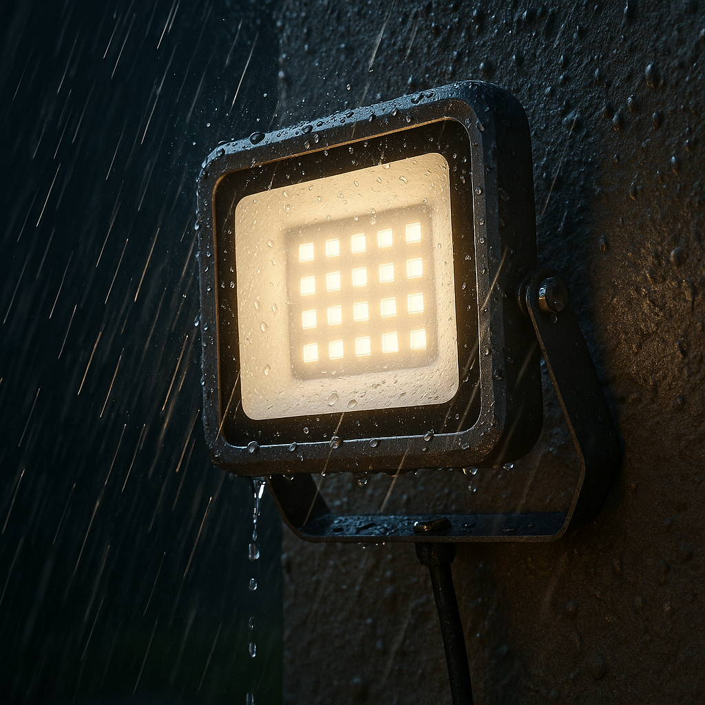 Weatherproof smart outdoor light in rain